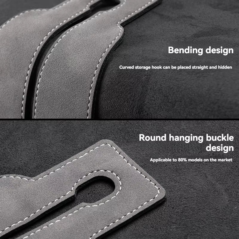 Luxury Suede Double Hook Organizer – Premium Rear Seat Backrest Hook for Changan CS Series & Eado