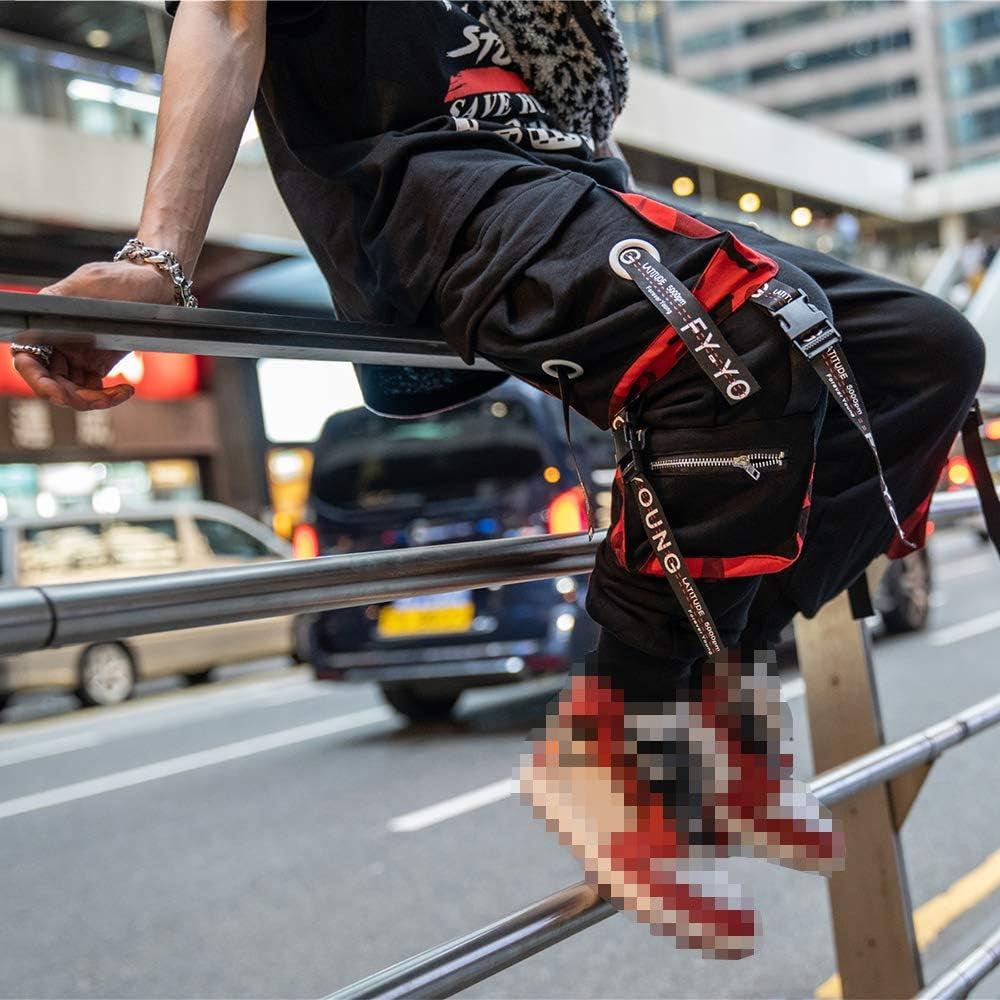 Men'S Jogger Pants Punk Cargo Baggy Techwear Hip Hop Harem Pants Streetwear Tactical Track Pant